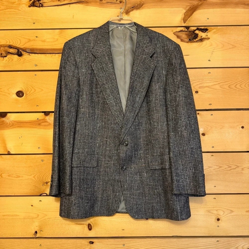 Austin Reed Mens Gray 100% Silk Vintage Blazer 46R Regent Street